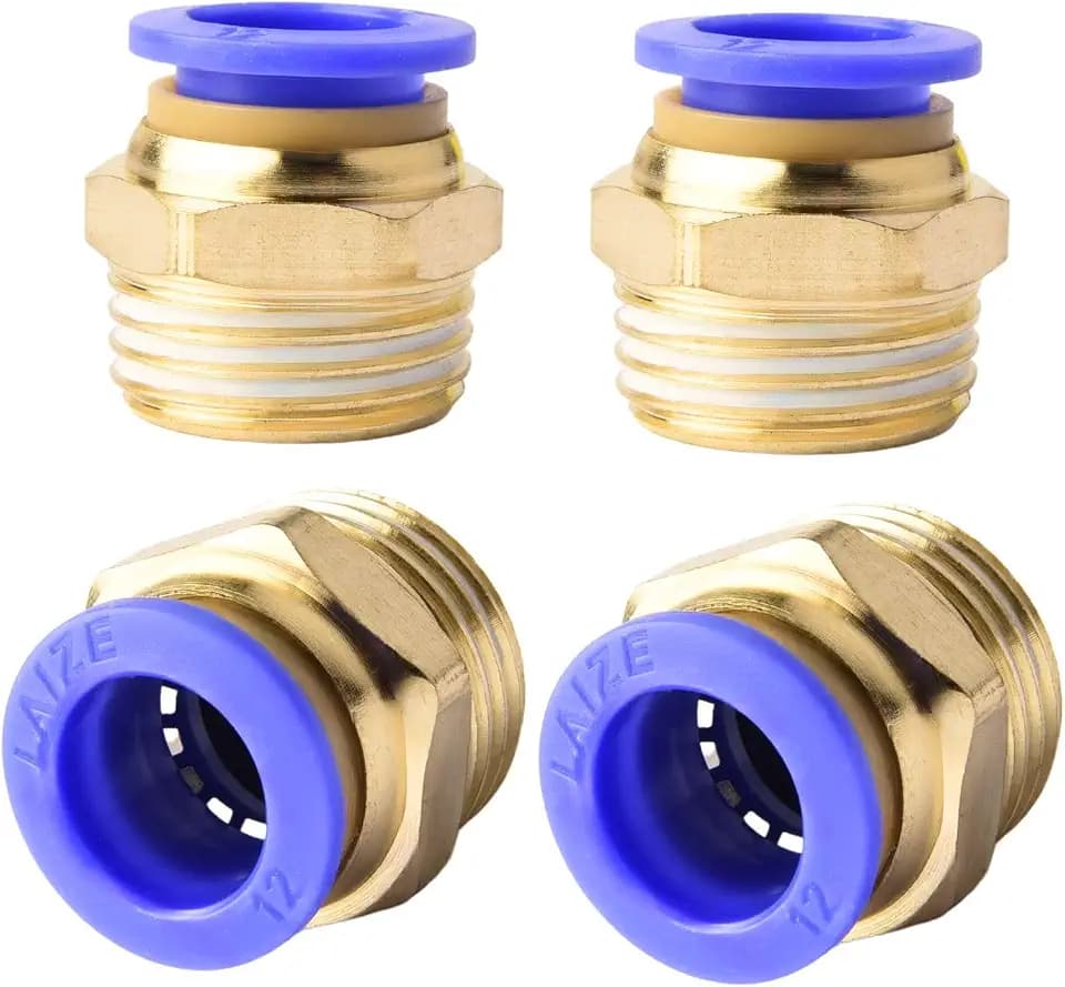 4 Stück 12mm 1/2′′PT Außengewinde gerade Push to Connect Fittings Einsteckschlauch Pneumatik Schnellverbinder