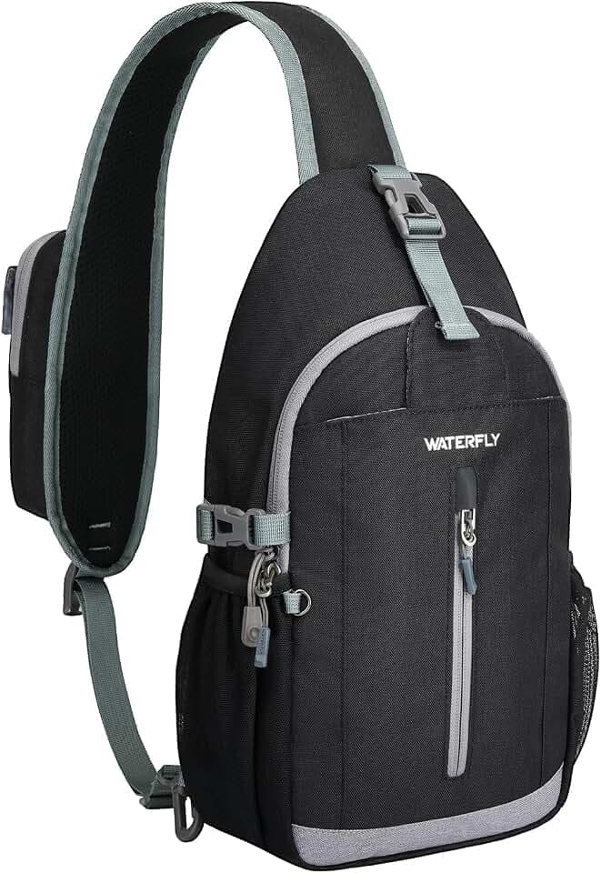WATERFLY Small Crossbody Sling Bag: 8L Lightweight RFID Anti-Theft Travel