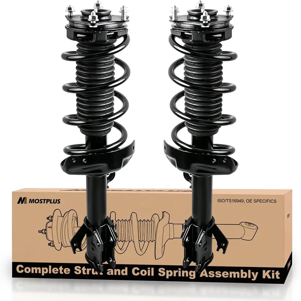 MOSTPLUS Front Pair Complete Strut Spring Assembly Compatible for 2007-2014 Honda CR-V CRV 2.4L Replaces 11605 11606 1333365L 1333365R Left & Right Shock Coil