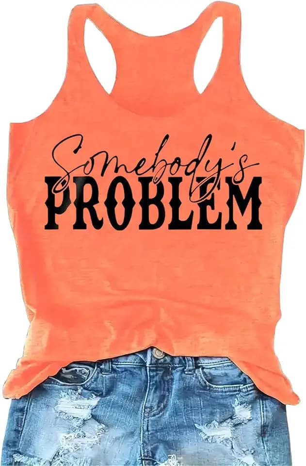 Women Somebody's Problem Tank Tops Country Concert Music Tee Western Shirt