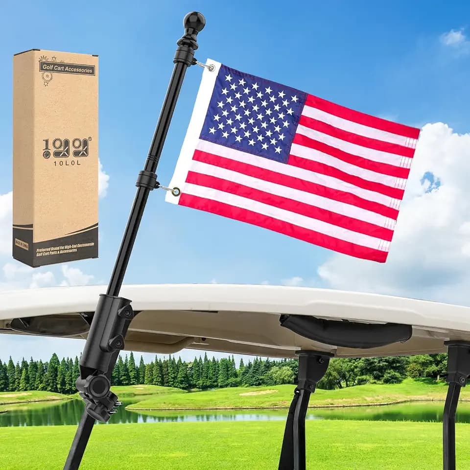 10L0L Universal Golf Cart Flag Holder & Pole Mount Kit