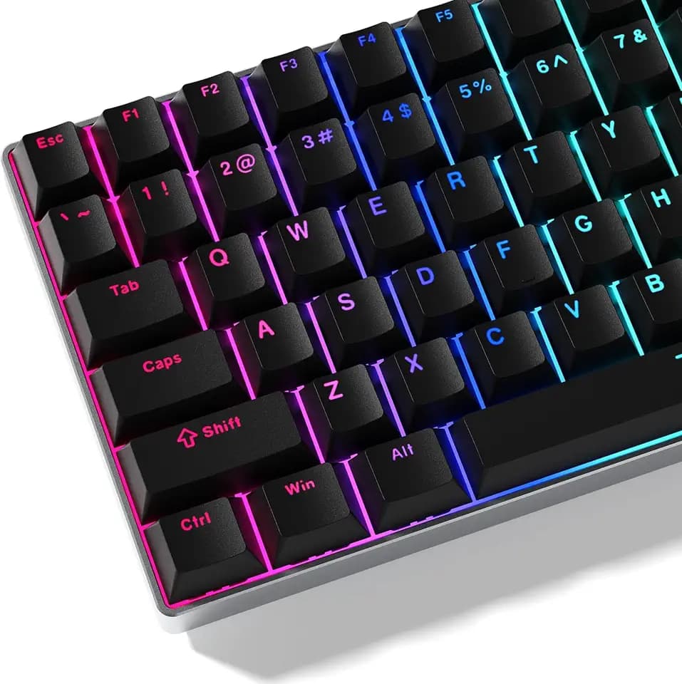 Womier Black Keycaps for Mechanical Keyboard, Shine Through Key caps