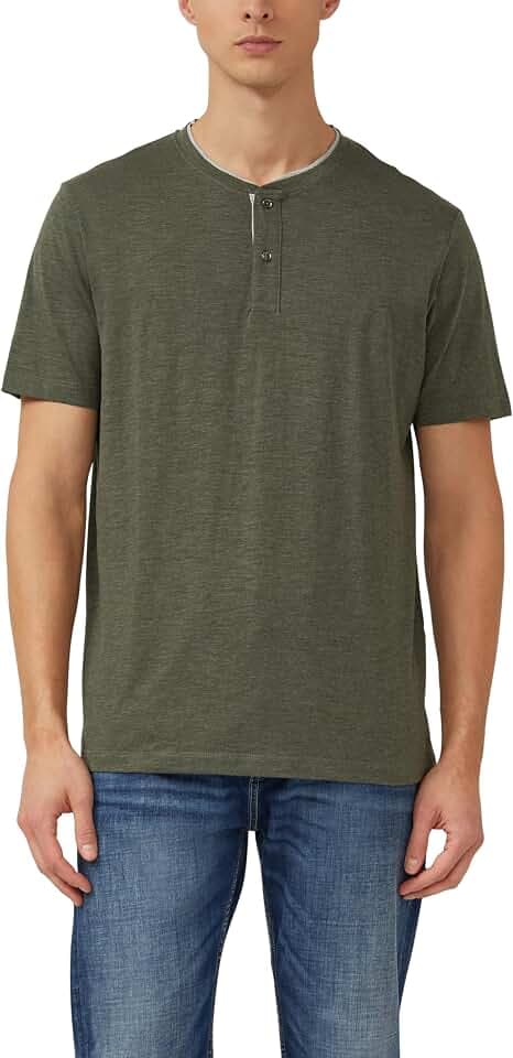 s.Oliver Weiches Henley-Shirt aus Melange-Jersey