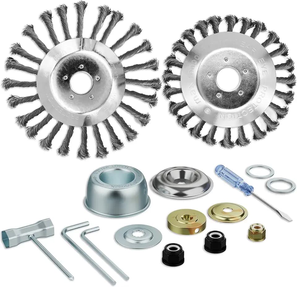 6+8" Steel Wire Trimmer Head Weedeater Wheel Brush Cutter 1" Arbor