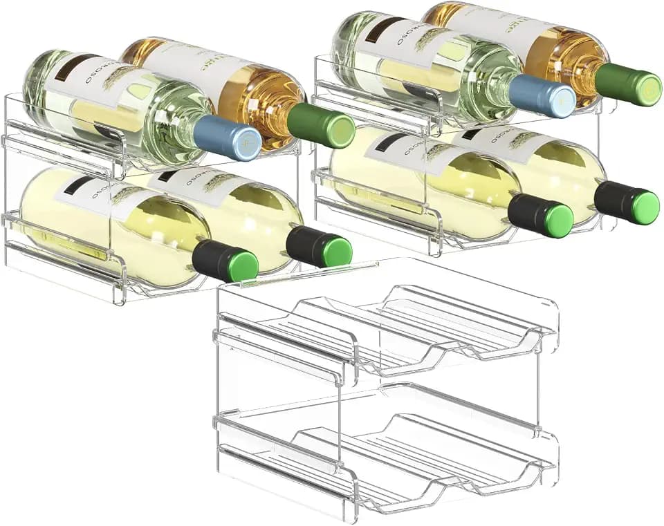 Lifewit Stapelbar Flaschenhalter Kühlschrank für 12 Flaschen, Weinregal