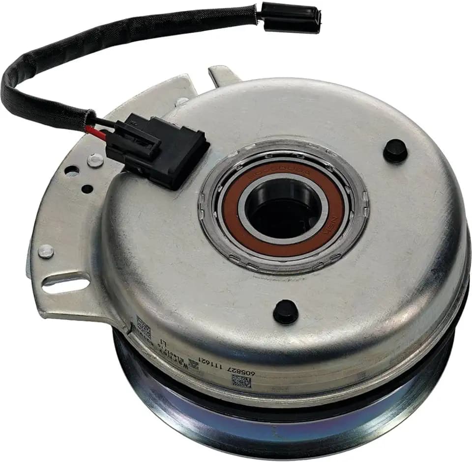 Stens 255-976 PTO Clutch Compatible with/Replacement for Hustler 605827K, Warner 5219-193 Pigtail Included, Belt Width 1/2" or 5/8", Pulley Diameter 5 3/4" Lawn Mowers Black