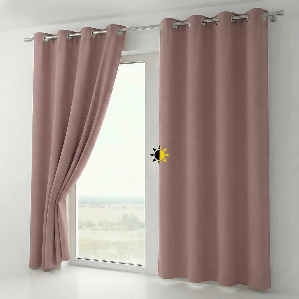 BEAUTEX Verdunklungsvorhang 140x145 Altrosa Ösen Blickdicht | Blackout, lichtmindernd, wärmeisolierend, schalldämmend, pflegeleicht, waschbar, viele Farben und Größen wählbar