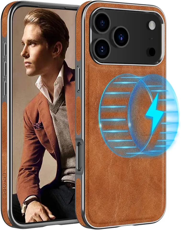LOHASIC Leather Case for iPhone 18 Pro Max/ 17 Pro Max, Magnetic Phone Case