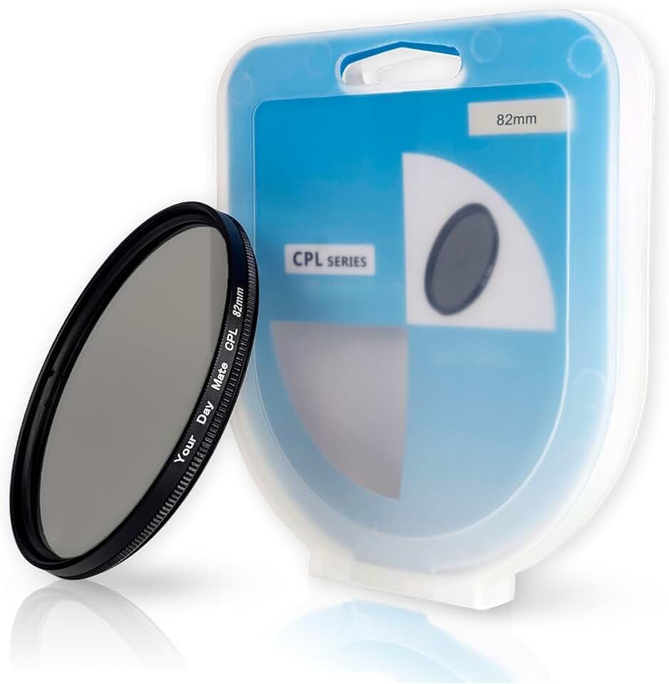 Polfilter CPL, Ø 82 mm, minimiert störende Lichtreflexionen, verbessert optische Klarheit und Farbtreue, Zirkularer Polarisationsfilter in Aluminiumfassung, Kamera Filter, Schutzfilter Polarisation