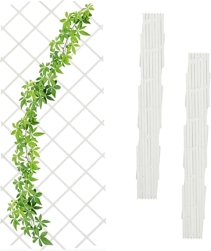 Relaxdays Rankgitter ausziehbar, 3er Set, 180x90 cm, Holz, Rankhilfe Kletterpflanzen, Holzgitter Wand, Spalier, Farbwahl