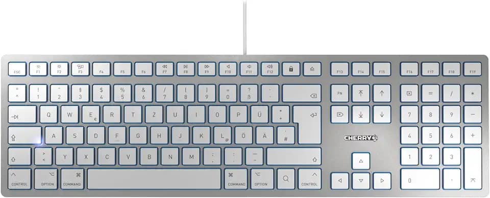 CHERRY KC 6000 Slim for MAC, Kabelgebundene Tastatur (USB-A), Deutsch, Weiß