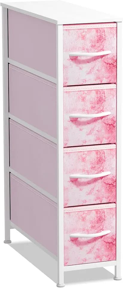 Sorbus 4-Drawer Narrow Dresser for Bedroom (Tie-dye Pink)