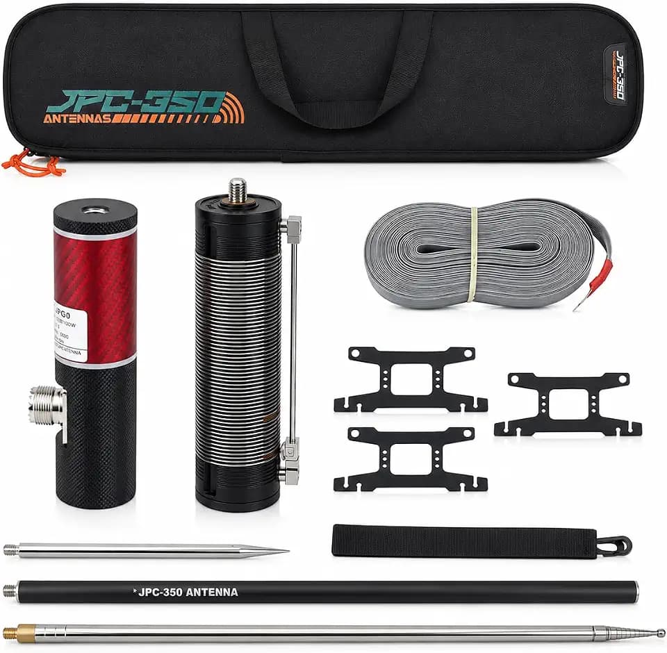 JPC-350 Portable HF Vertical Antenna, 80m-6m 8-Band 100W SSB