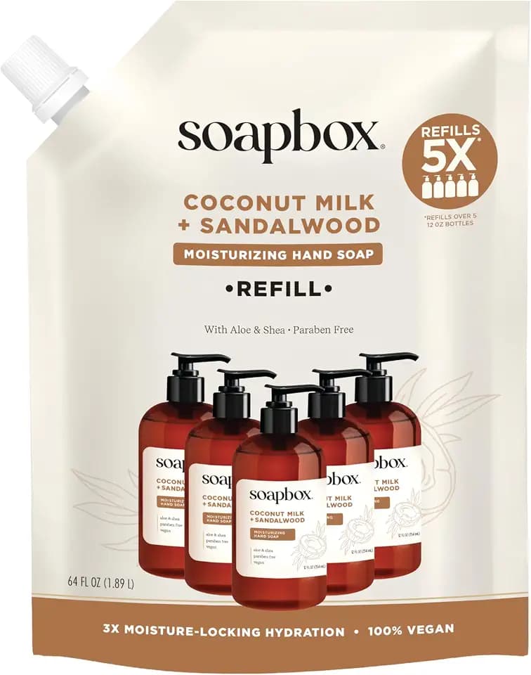Soapbox Coconut Milk & Sandalwood Liquid Hand Soap Refill - 64oz