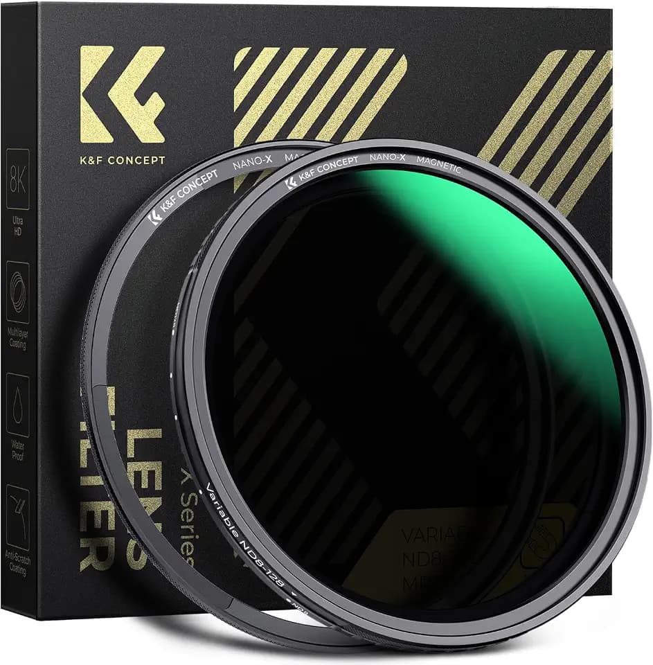 K&F CONCEPT 72mm Magnetic Variable ND Lens Filter ND8-ND128+Magnetic Ring