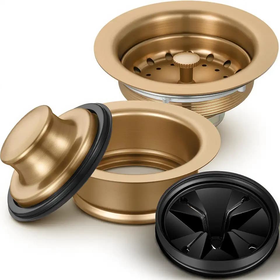 Norme 5 Pcs 3-1/2" Kitchen Sink Drain for Garbage Disposal,Champagne Bronze
