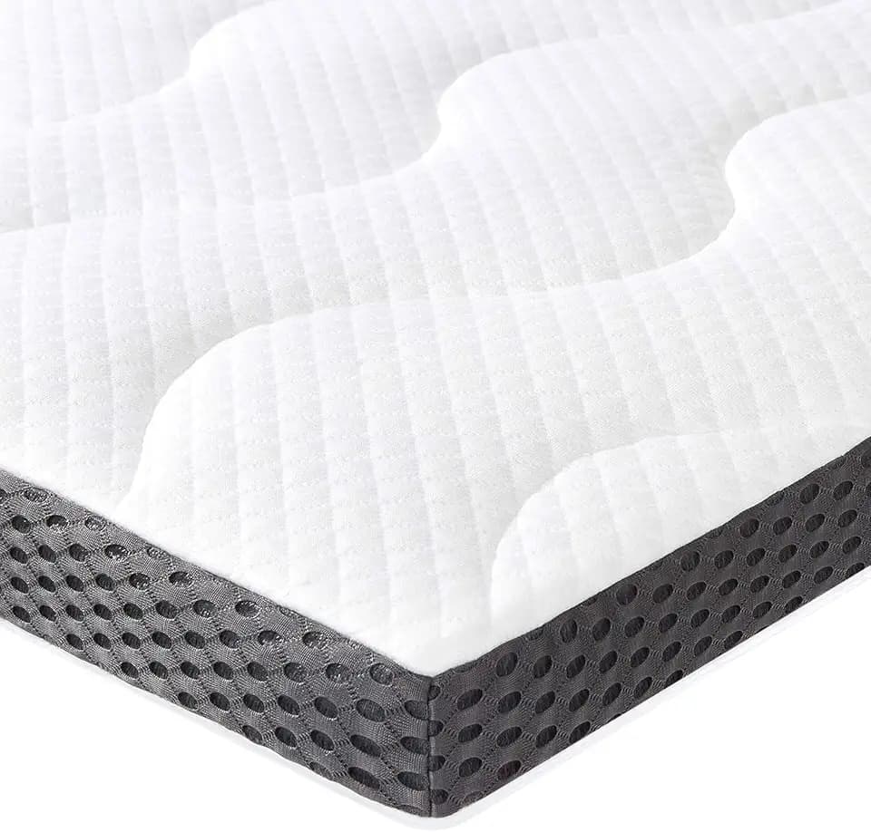 Amazon Basics Matratzen-Topper, Gel-Schaum, 7cm Höhe, Abnehmbarer Waschbarer Bezug, 90cm x 190cm, Weiß