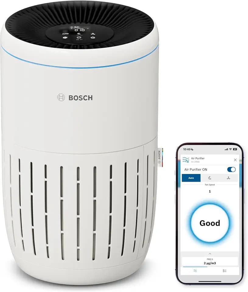 Bosch Air 2000i, App-gesteuerter Luftreiniger, Für Räume bis zu 37,5 m²
