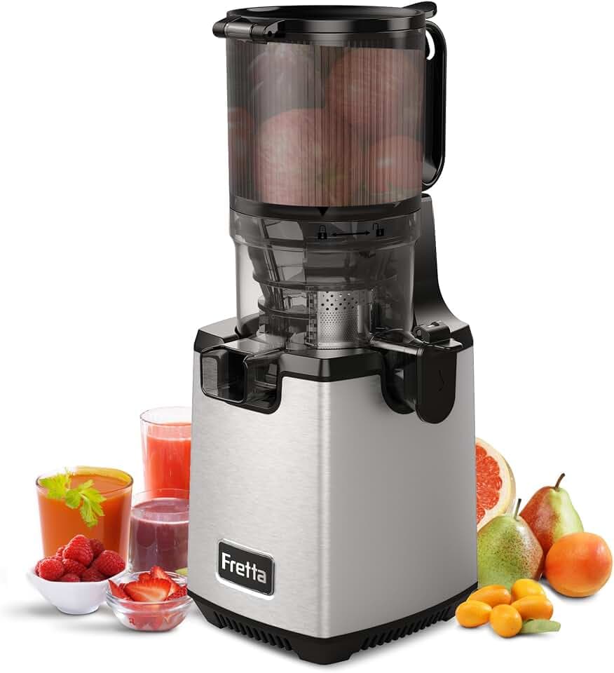 Fretta Entsafter Slow Juicer Entsafter Gemüse und Obst Testsieger Edelstahl