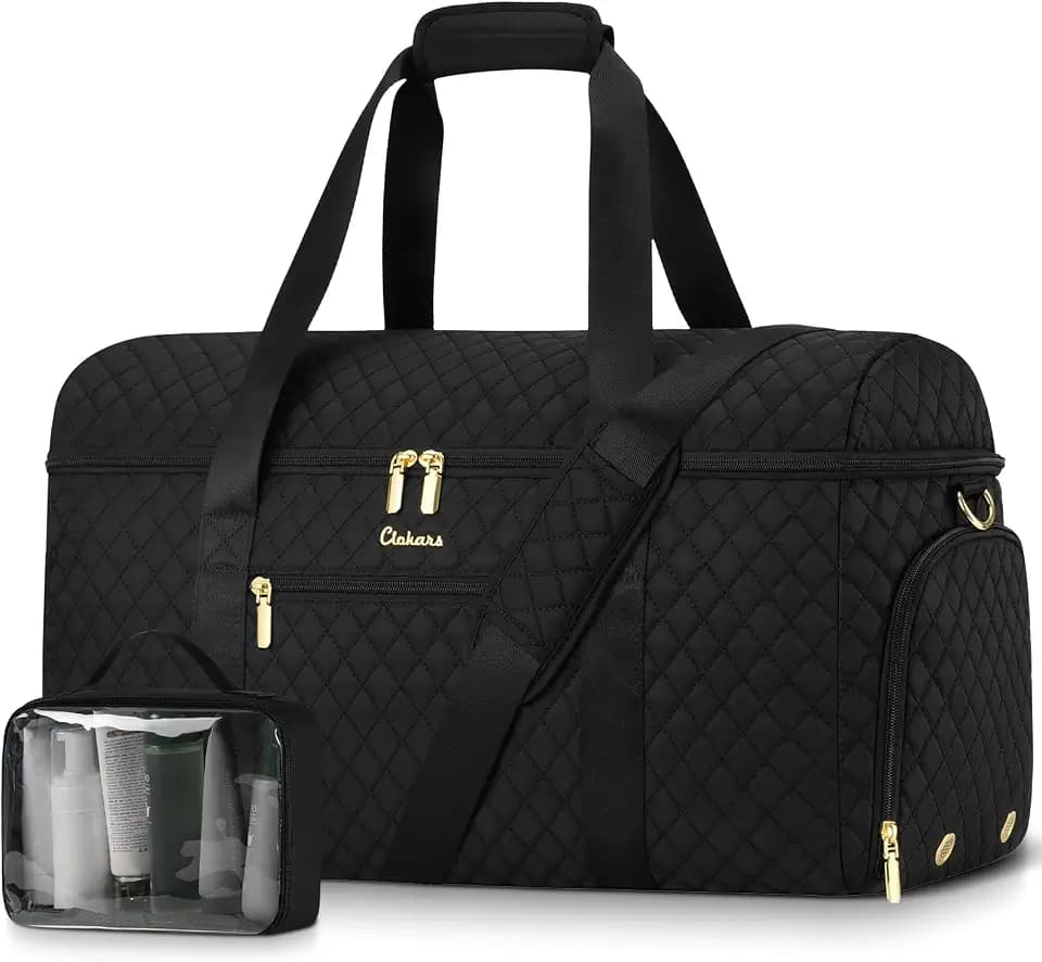 Large Travel Weekender Bags for Women: Overnight Bag with Shoe Compartment