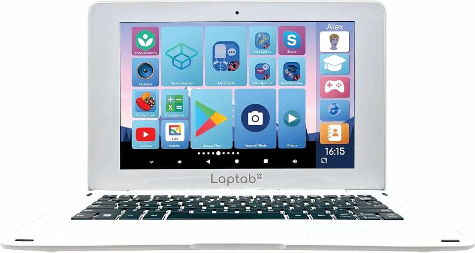Lexibook LAPTAB 10, Laptop mit Touchscreen, für die ganze Familie, Lerninhalte und lustige Inhalte, Powered by Android, Kindersicherung, ultradünn und leicht, LT10ITLXB