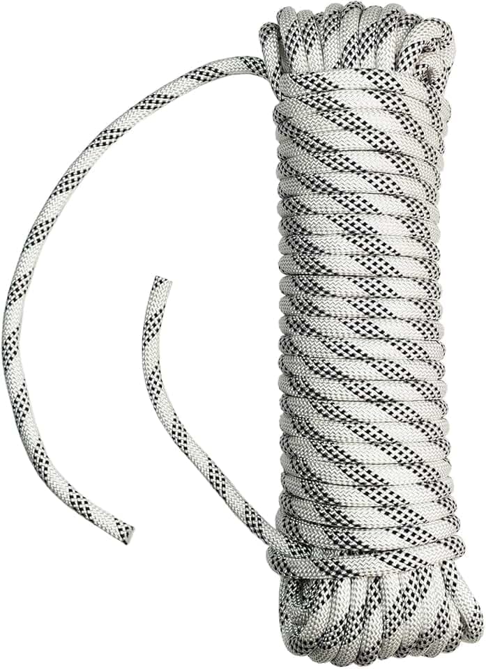 Seil 12mm-30M schunr Rope, Polypropylenseil, Outdoor TauwerkFlechtleine, Textilseil, Leine Nylonschnur Schnur Polyseil geflochten Rope (Weiß, 12mm-30M)