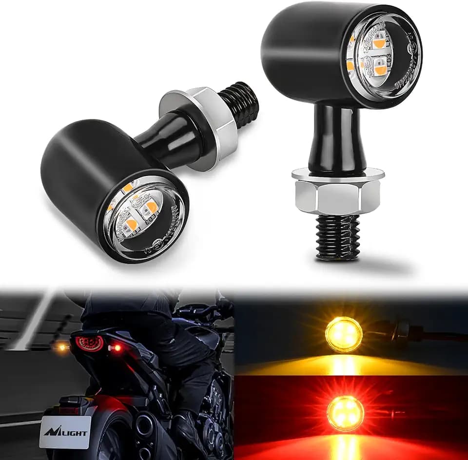Nilight Motorcycle LED Turn Signal Brake Lights for Harley Honda Red Yellow