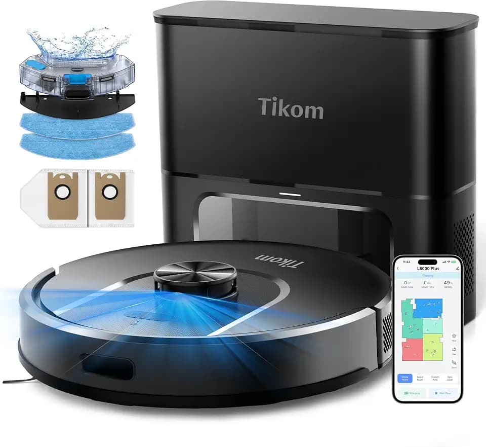 Tikom L8000 Plus Saugroboter mit Wischfunktion Absaugstation mit 6000Pa