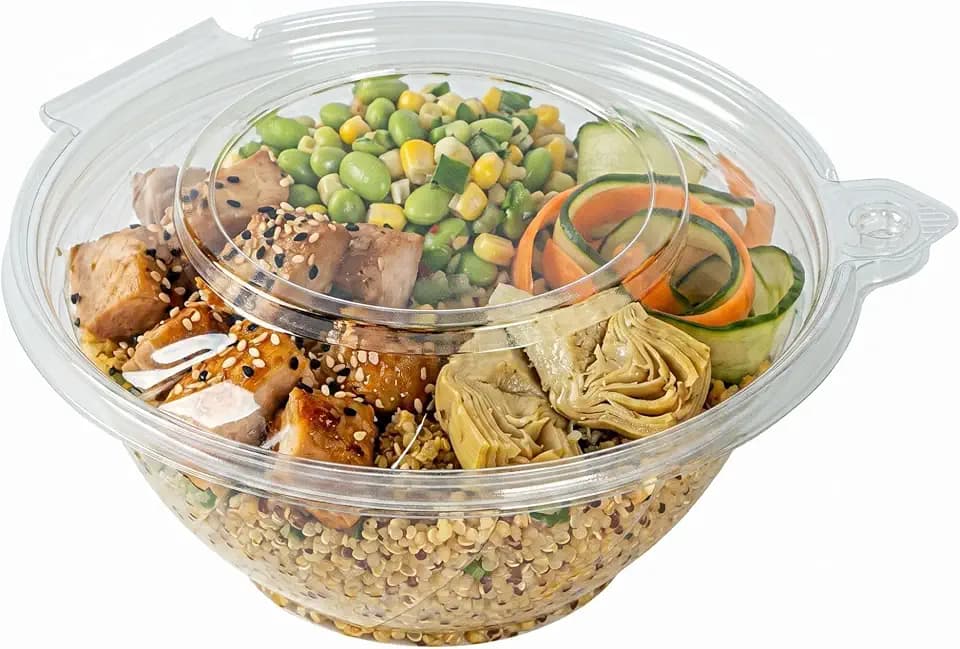 Restaurantware 24 oz Round Clear Plastic Bowl, 100 Pack
