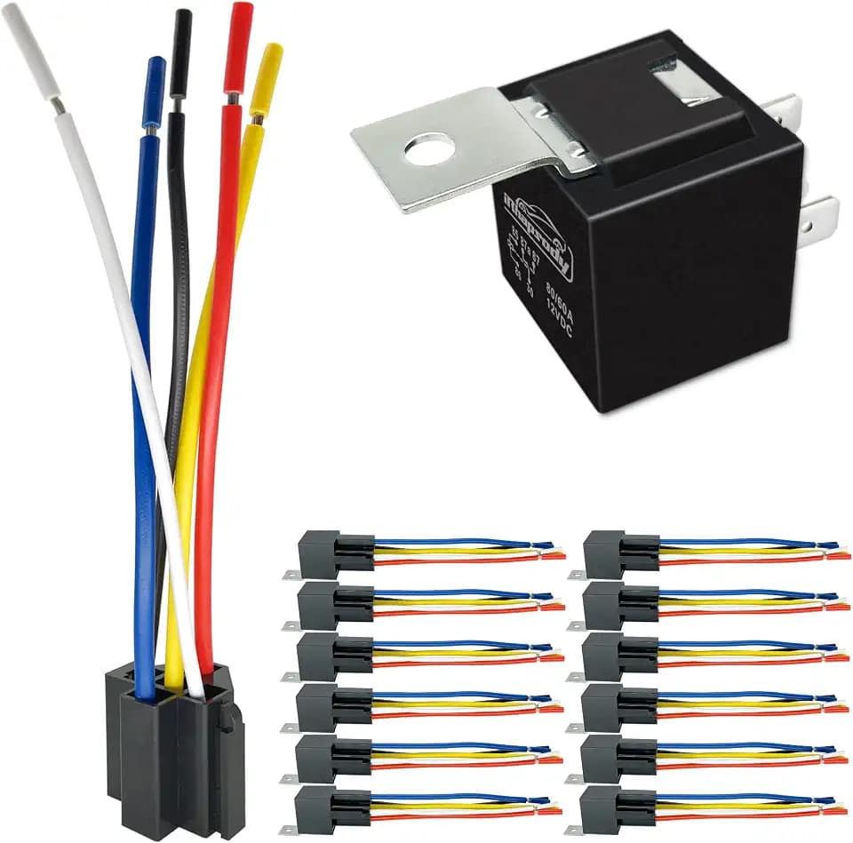 80/60Amp 12V DC 5-pin Automotive Relay Kit, with Heavy-Duty Pigtail