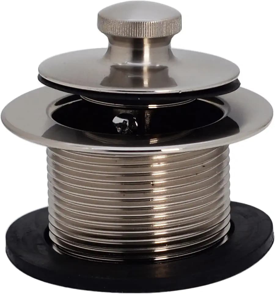 Westbrass D3324-07 1-1/2" NPSM Pull & Drain Bathtub Plug, Coarse Thread, Satin Nickel