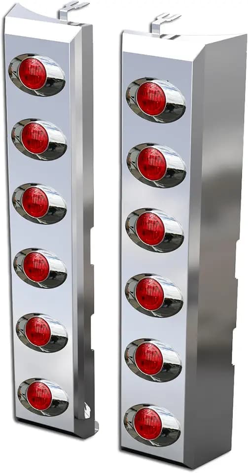 RoadWorks Peterbilt 589 Rear Breather Lights with (12) Red/Red H3 LED Lights (304) | N31061H3