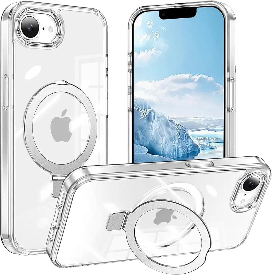 Magnetic for iPhone 17e/ 16e Case with Ring Stand, Clear
