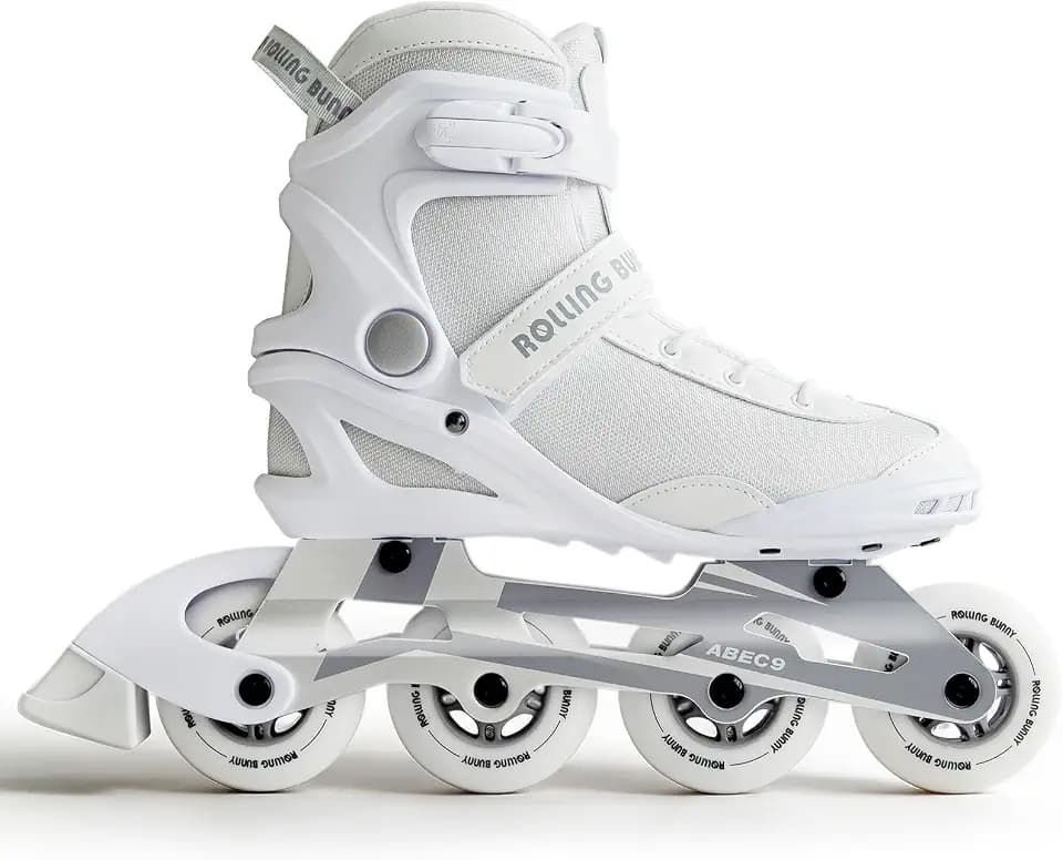 Inline Skates PRO for Adult Women - ABEC-9 Bearing with Breathable Lining for Male Female, Optional Brake, Size W 6-9, Black