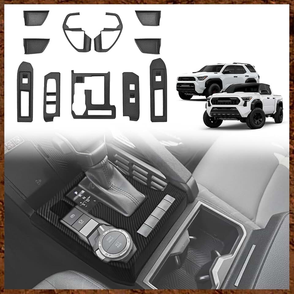 Muslogy Interior Trim Kit 11PCS for 2024-2026 Tacoma (Matte Carbon Look)