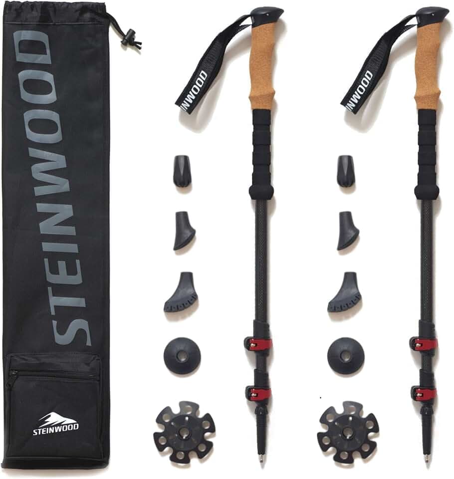 Steinwood Wanderstöcke 100% Carbon, gelenkschonend, ca. 225 g pro Stock