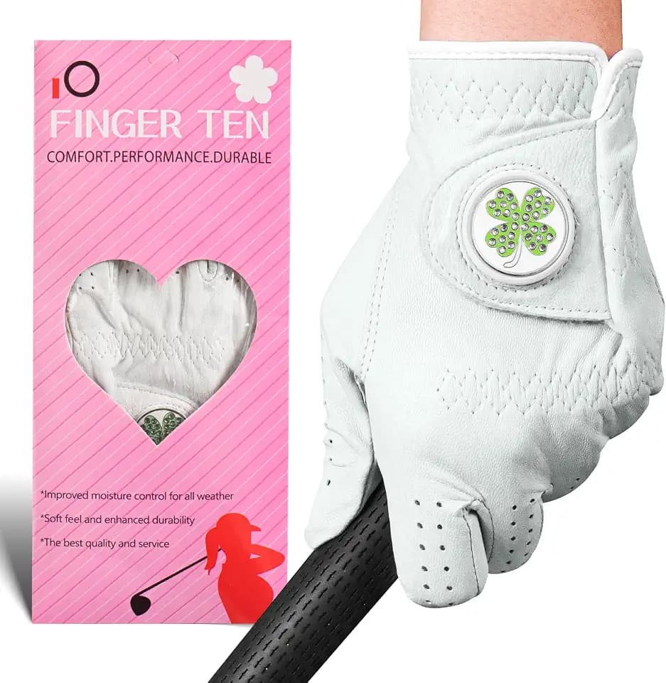FINGER TEN Golf Gloves Women Cabretta Leather 1 Pack