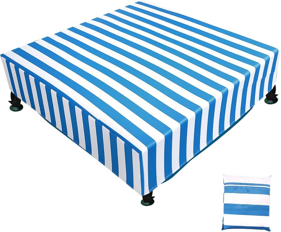 Kinderpool Abdeckung, Quadratische wasserdichte Oxford-Außenabdeckung mit Aufbewahrungstasche Praktisches Zubehör für Intex 122x30cm Schwimmbecken