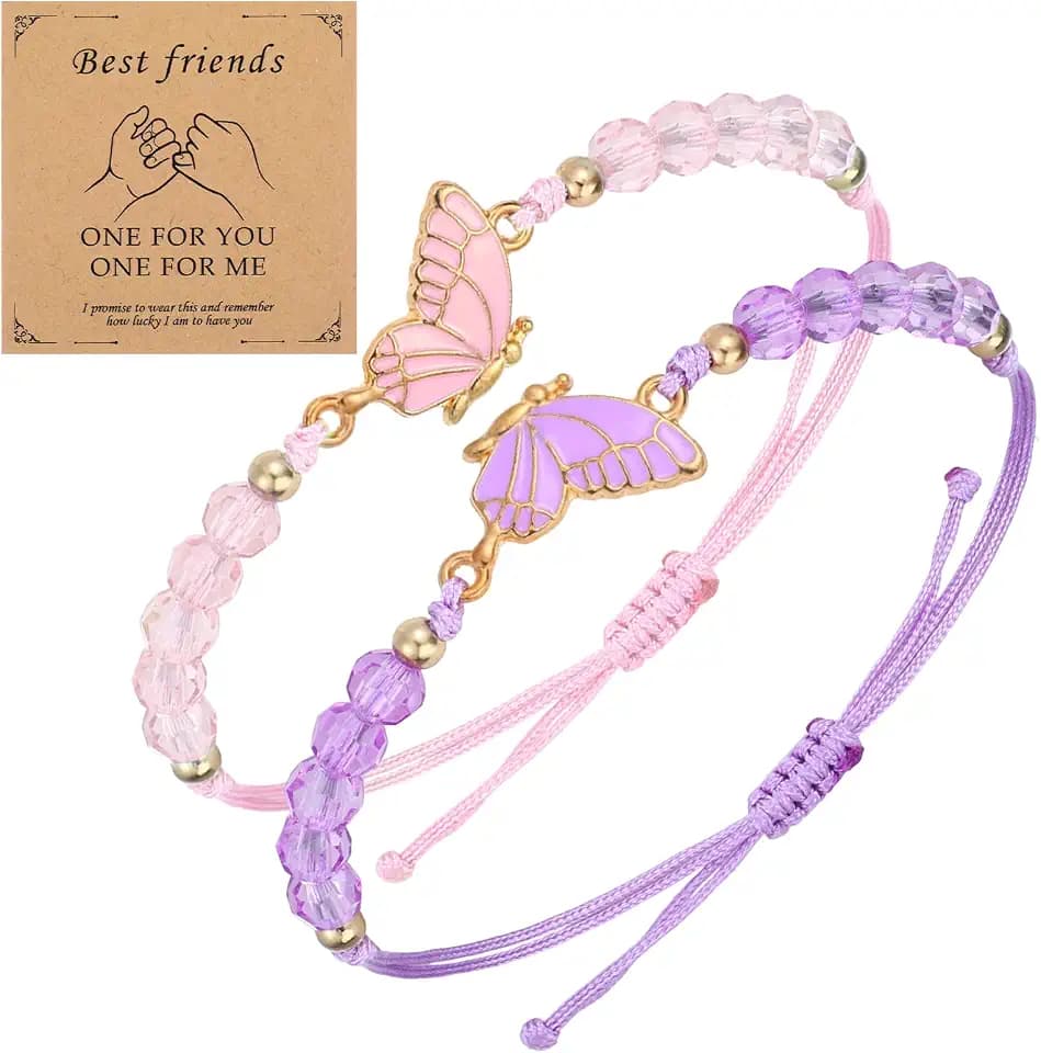 Nogeqi 2 Pcs Best Friend Bracelet, Adjustable Strand Bff Bracelets