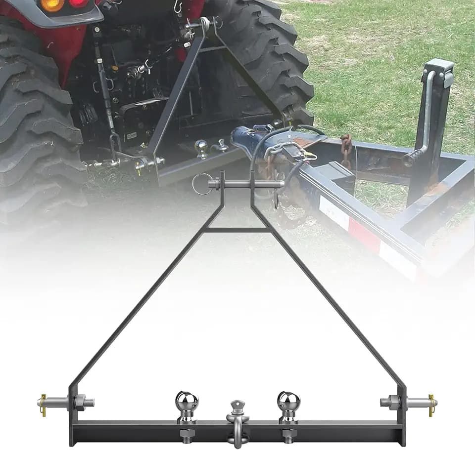 3 Point Trailer Hitch with 1-7/8“ Towing Balls for Category 1 Tractors