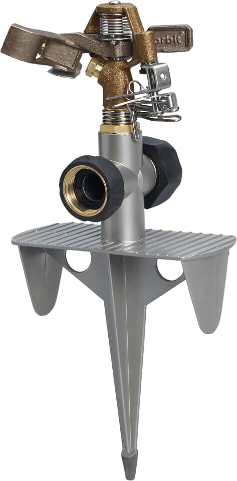 Orbit Brass Impact Sprinkler, Zinc Spike Base, Adjustable - 56946