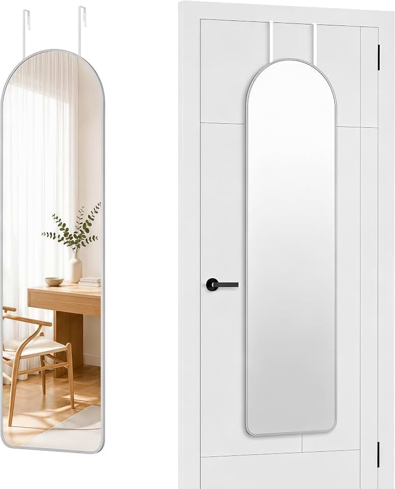 SCWF-GZ 47x14 Full Length Mirror Over the Door Hang or Wall Mounted Silver