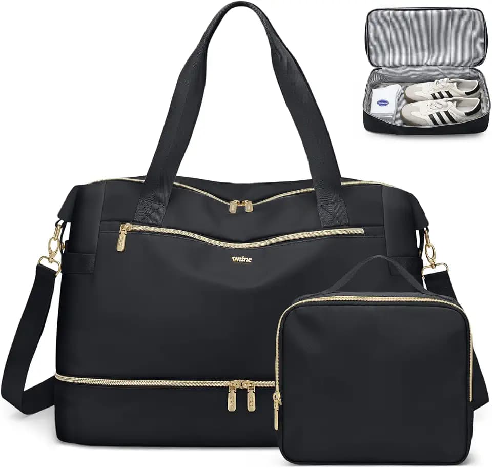 VNINE Travel Duffel Bags for Women Weekender Bags with Shoe Compartment Carry on Overnight Bags with Toiletry Bag Gym Bag with Wet Pocket Personal Item Travel Bag for Labor Delivery