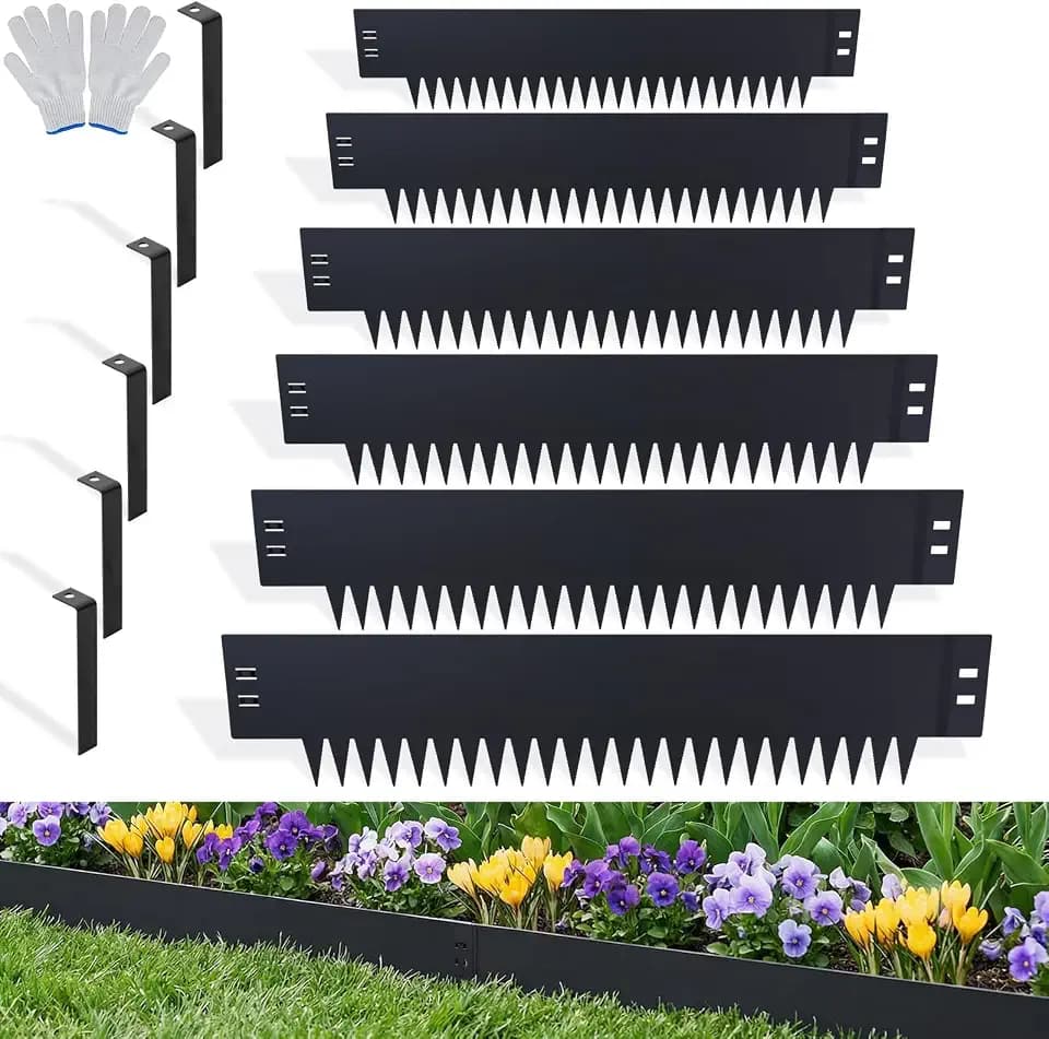 20ft Galvanized Steel Landscape Edging, 6-Pack 8"x40" Hammer-in No Dig