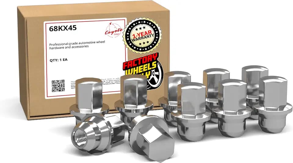 Wheel Accessories Parts 10 Pcs M12x1.5 12x1.5 Thread OEM Style Lug Nuts 1.66" Long Chrome 3/4" 19mm Hex Fits Chrysler Grand Caravan Pacifica Town & Country ｜ 6504672 ｜ 611-181 ｜ 6504596