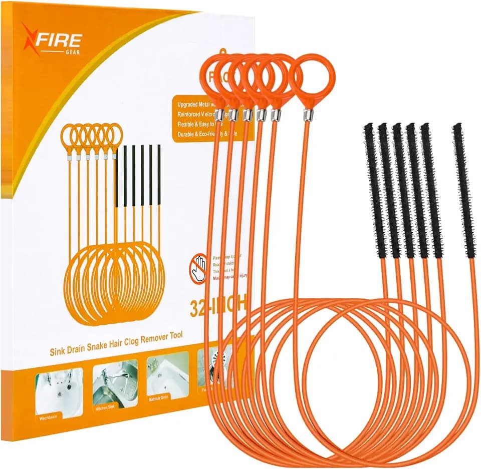 32 Inch Anti-break Metal Drain Snake, 6 Pack Hair Clog Remover