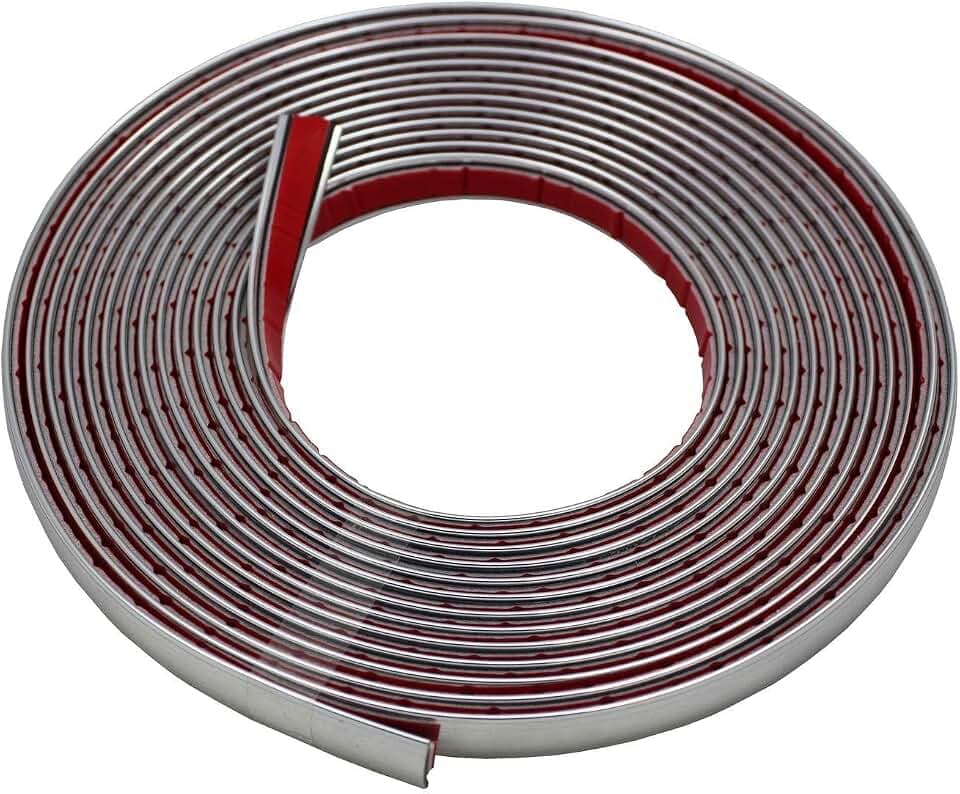 Lumonic Chromleiste selbstklebend 12 mm x 5 m I Chromleiste für Auto, LKW etc. I Chromleiste 12 mm, Chromleiste