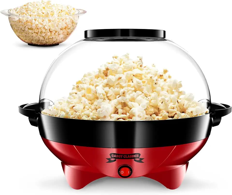 Gadgy Popcornmaschine Retro 5L 800W mit Antihaftbeschichtung - Rot