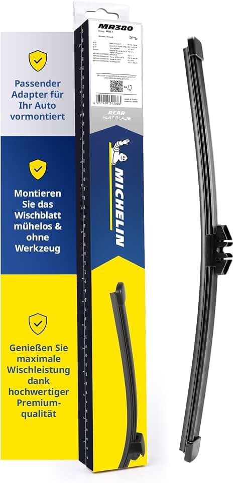 MICHELIN Scheibenwischer Heck MR380 | Ersatz für Direktmontage Hinten | Seat Leon III [01.13-12.18]; VW Tiguan [01.16->] | Länge 380mm