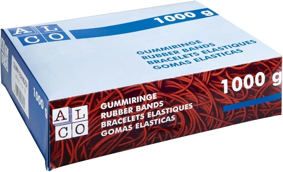 ALCO-Albert - Gummiringe rot Ø 200 mm, 1 kg, aus 46% Naturkautschuk